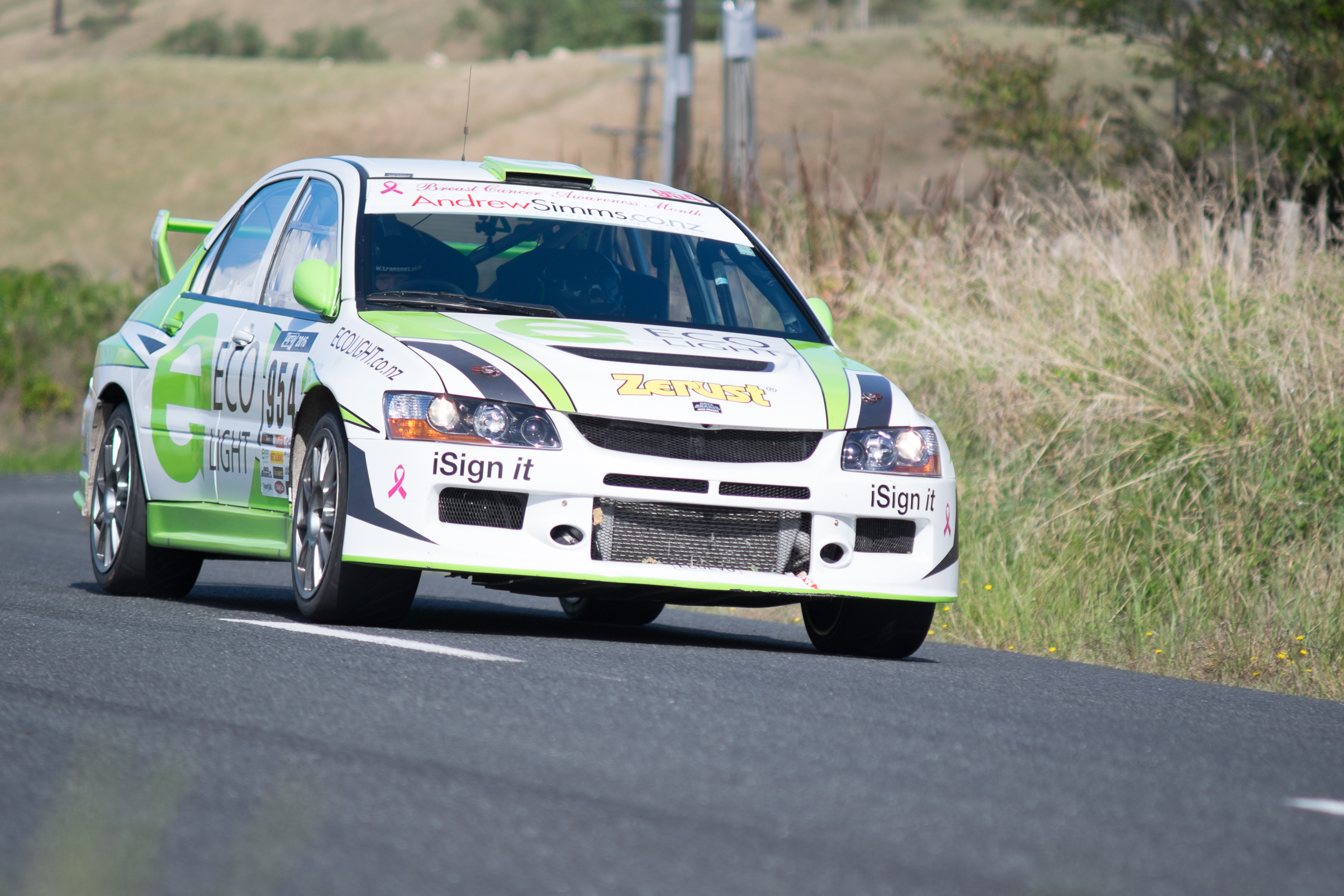 International competitors driving closed-road tarmac in New Zealand